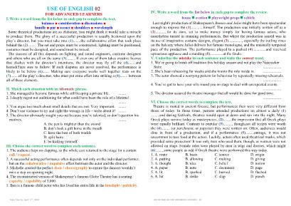 Use of English for advanced learners 2 - Thấm Tâm Vy